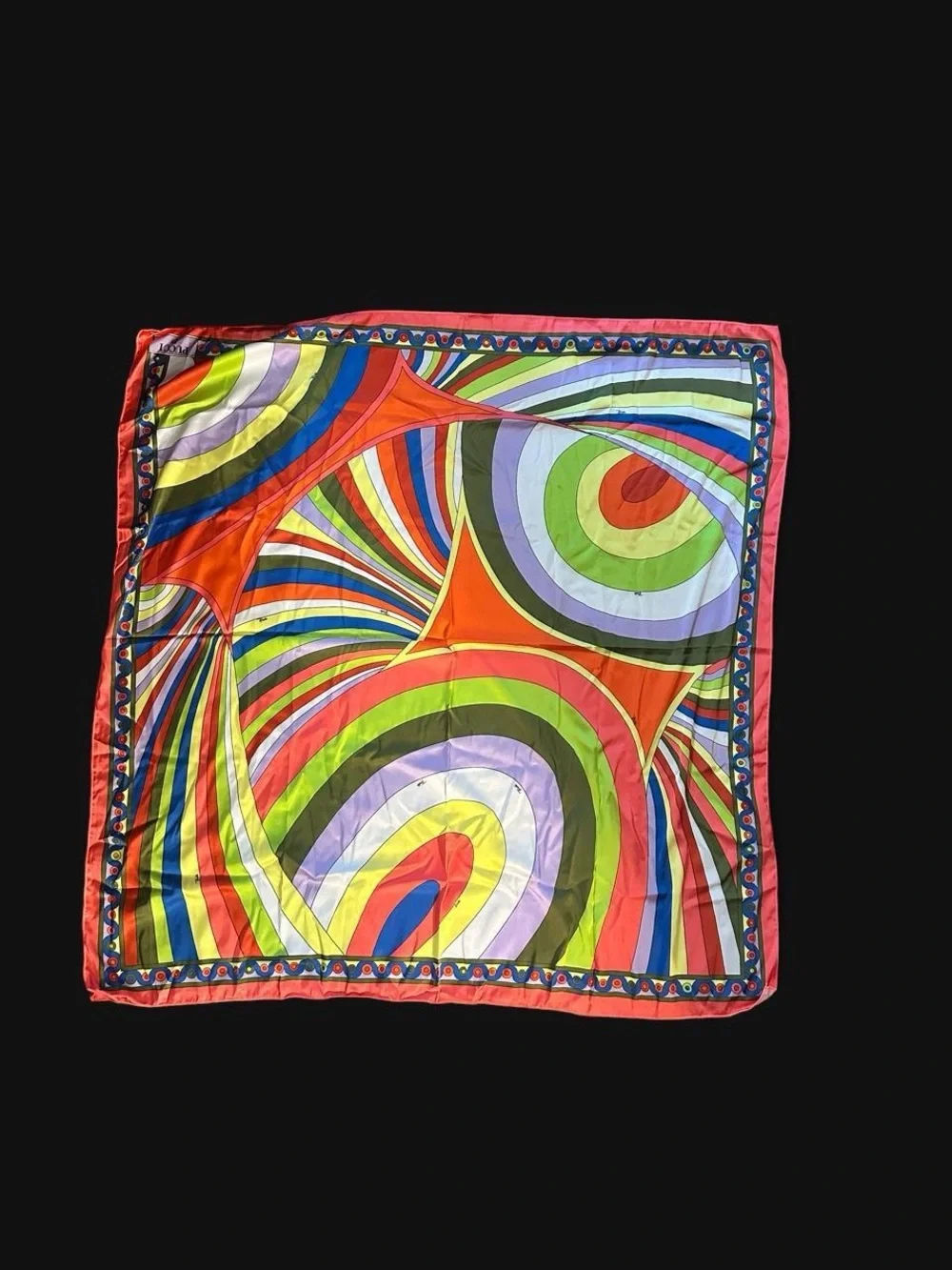 Multicolor Pucci Inspired Stripe Triangle Bikini with Matching Scarf